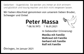 Traueranzeige von Peter Massa von GESAMT