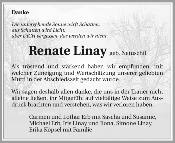 Traueranzeige von Renate Linay von GESAMT