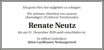 Traueranzeige von Renate Neutz von GESAMT