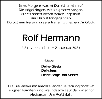 Traueranzeige von Rolf Hermann von GESAMT