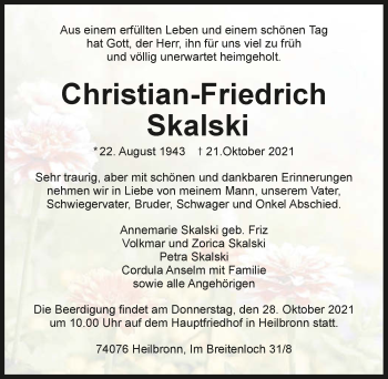 Traueranzeige von Christian-Friedrich Skalski von GESAMT