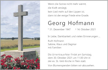 Traueranzeige von Georg Hofmann von GESAMT