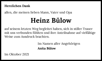 Traueranzeige von Heinz Bülow von GESAMT