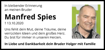 Traueranzeige von Manfred Spies von GESAMT