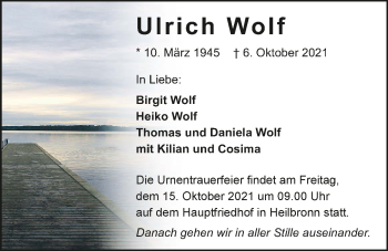 Traueranzeige von Ulrich Wolf von GESAMT