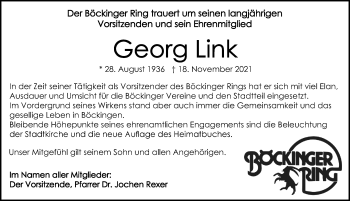 Traueranzeige von Georg Link von GESAMT