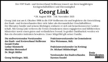 Traueranzeige von Georg Link von GESAMT