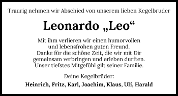 Traueranzeige von Leonardo Gianetta von GESAMT