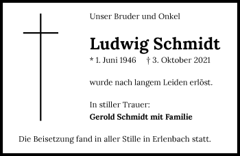 Traueranzeige von Ludwig Schmidt von GESAMT