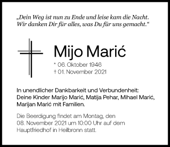 Traueranzeige von Mijo Maric von GESAMT