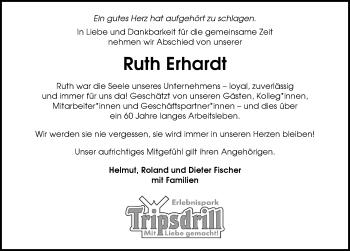 Traueranzeige von Ruth Erhardt von GESAMT