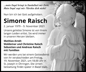 Traueranzeige von Simone Raisch von GESAMT