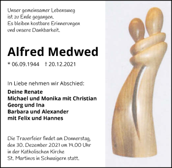 Traueranzeige von Alfred Medwed von GESAMT