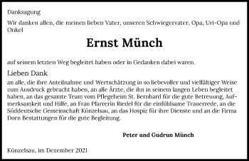 Traueranzeige von Ernst Münch von GESAMT
