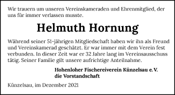 Traueranzeige von Helmuth Hornung von GESAMT