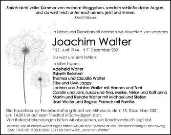 Traueranzeige von Joachim Walter von GESAMT