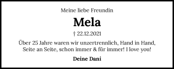 Traueranzeige von Melanie Fisel von GESAMT