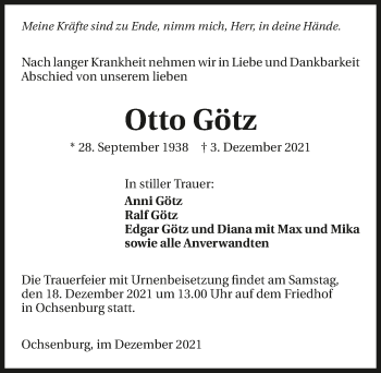 Traueranzeige von Otto Götz von GESAMT