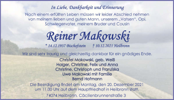 Traueranzeige von Reiner Makowski von GESAMT