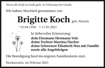 Traueranzeige von Brigitte Koch von GESAMT