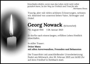Traueranzeige von Georg Nowack von GESAMT