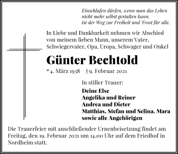 Traueranzeige von Günter Bechtold von GESAMT