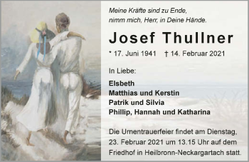 Traueranzeige von Josef Thullner von GESAMT