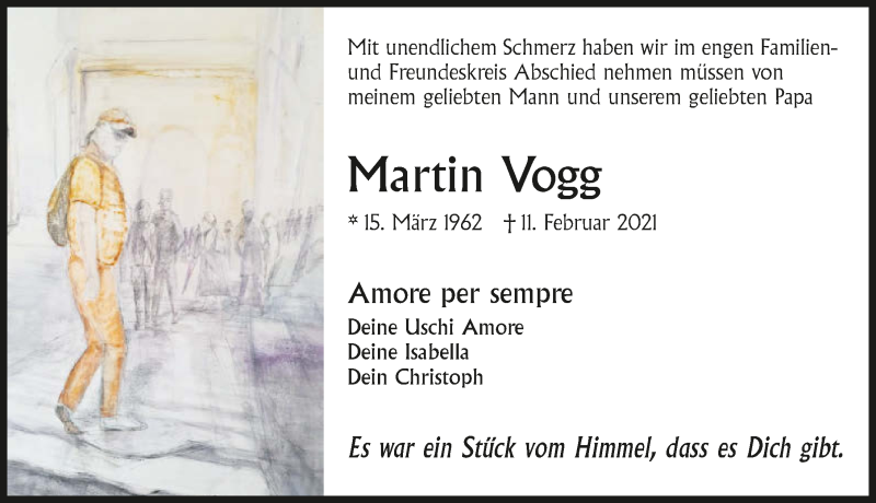  Traueranzeige für Martin Vogg vom 25.02.2021 aus GESAMT
