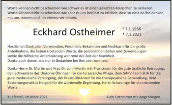 Traueranzeige von Eckhard Ostheimer von GESAMT
