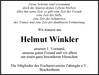Traueranzeige von Helmut Winkler von GESAMT