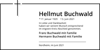 Traueranzeige von Hellmut Buchwald von GESAMT