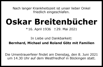 Traueranzeige von Oskar Breitenbücher von GESAMT