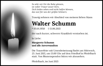 Traueranzeige von Walter Schumm von GESAMT
