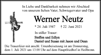 Traueranzeige von Werner Neutz von GESAMT