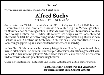 Traueranzeige von Alfred Suchy von GESAMT