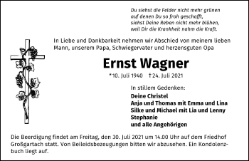 Traueranzeige von Ernst Wagner von GESAMT