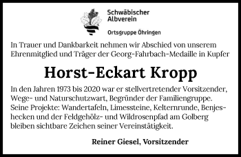 Traueranzeige von Horst-Eckart Kropp von GESAMT