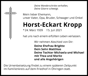 Traueranzeige von Horst-Eckart Kropp von GESAMT