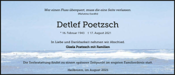 Traueranzeige von Detlef Poetzsch von GESAMT