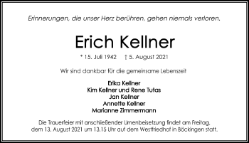 Traueranzeige von Erich Kellner von GESAMT