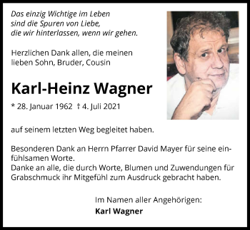 Traueranzeige von Karl-Heinz Wagner von GESAMT