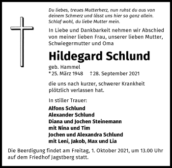 Traueranzeige von Hildegard Schlund von GESAMT