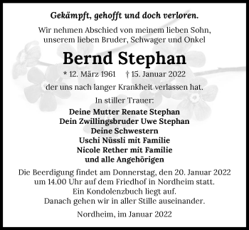 Traueranzeige von Bernd Stephan von GESAMT