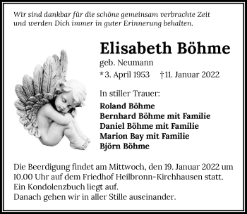 Traueranzeige von Elisabeth Böhme von GESAMT