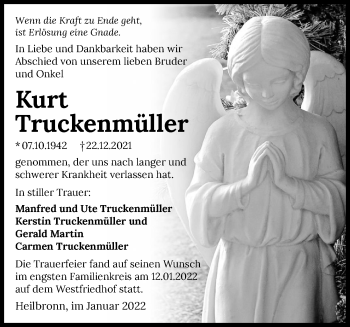 Traueranzeige von Kurt Truckenmüller von GESAMT