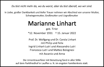 Traueranzeige von Marianne Linhart von GESAMT