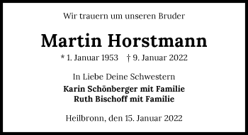 Traueranzeige von Martin Horstmann von GESAMT