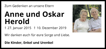 Traueranzeige von Oskar Herold von GESAMT