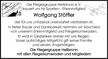 Traueranzeige von Wolfgang Stöffler von GESAMT