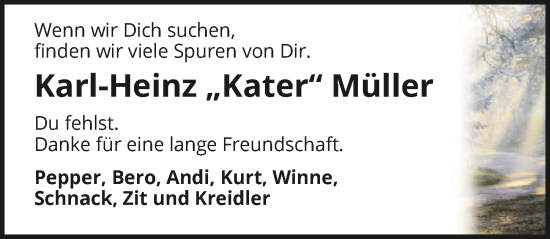 Traueranzeige von Karl-Heinz Müller von GESAMT